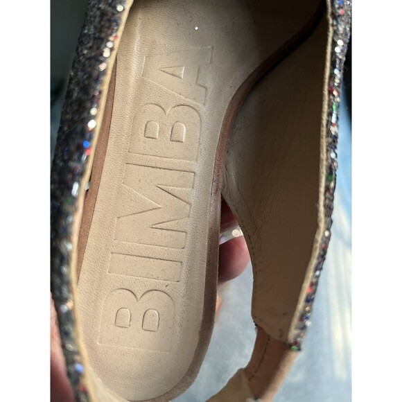 Bimba y Lola Glitter Sling Back Flats Pointed Toe Made In Spain EU 38 US 7.5 - Picture 3 of 10